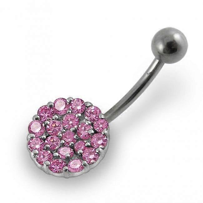 Jewelled Circle Design Navel Ring