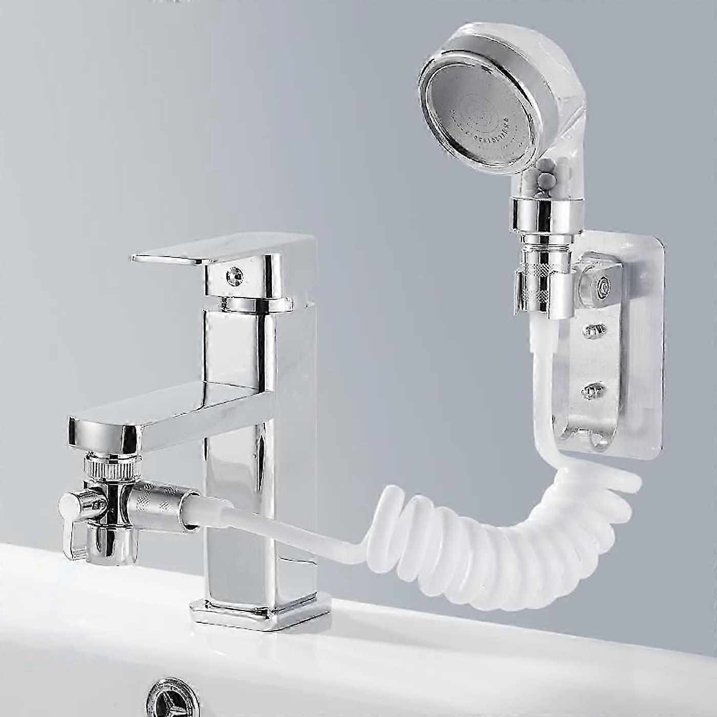 Sink Hand Shower,Sink External Shower Head Set,Quick Connector Hand Shower,Detachable Hose,For Shampoo,Baby Bath,Pet Wash(Faucet Not Included)