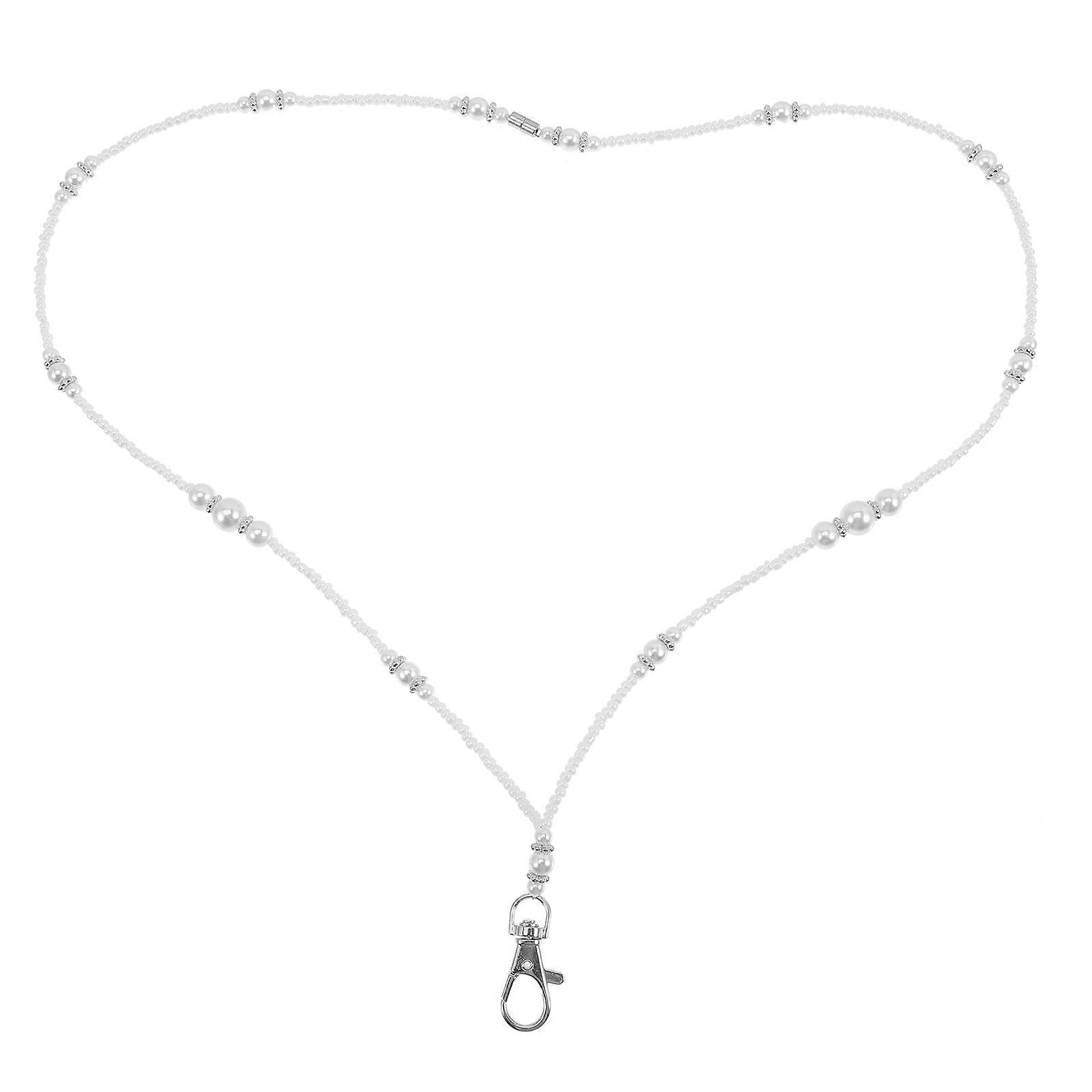 Pearl Beaded Lanyard ID Card Holder for Women – Stylish Cruise Lanyard for Access Cards, Teachers & Nurses – & Convenient Design