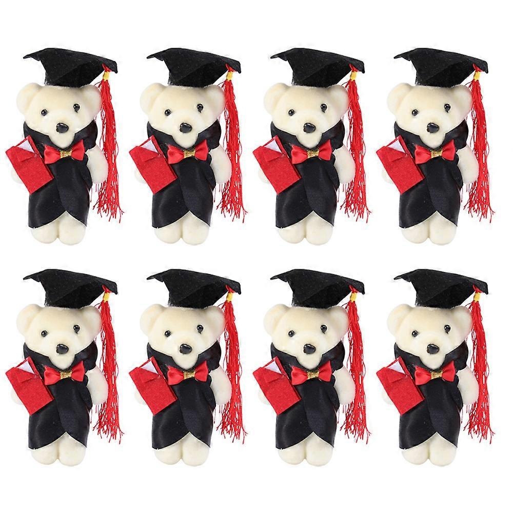 Small Graduation Bear Stuffed Graduation Bear Non-woven Fabrics Graduates Classroom Decoration 8Pcs