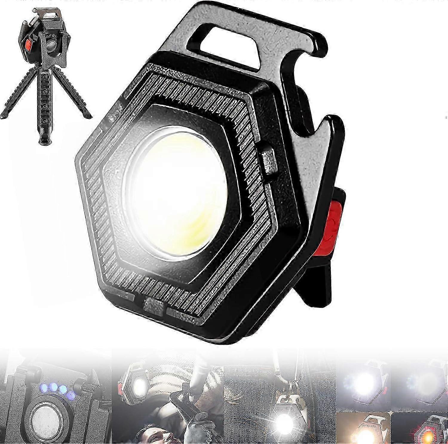 Rechargeable LED Flashlight - Magnetic Opener 4 Modes Portable with Stand