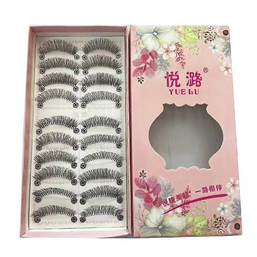 10 pairs false eyelashes with transparent bands, soft and natural