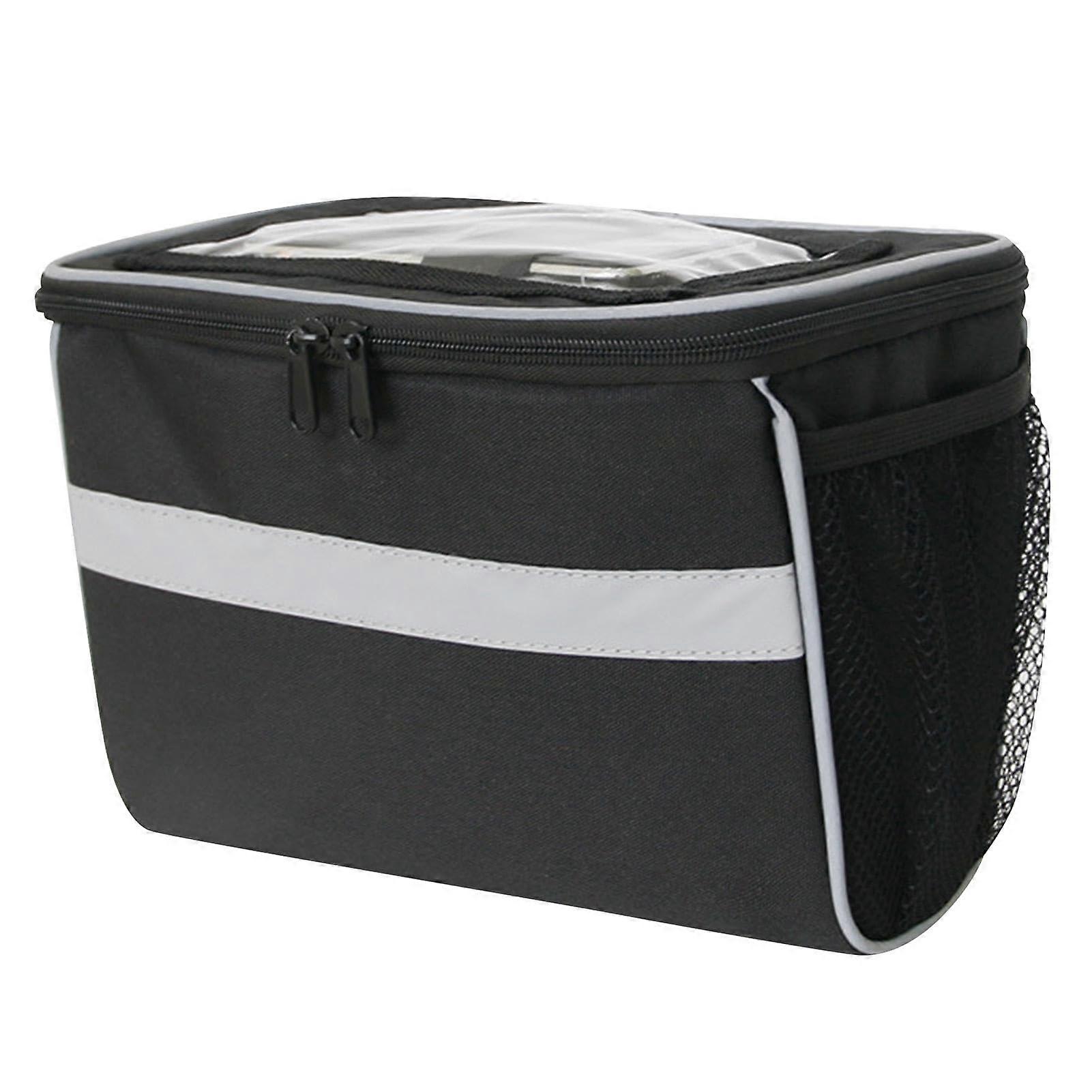 Waterproof Handlebar Bag For Scooter Top Bar With Reflective Strip Touchscreen Phone Bag For Cycling