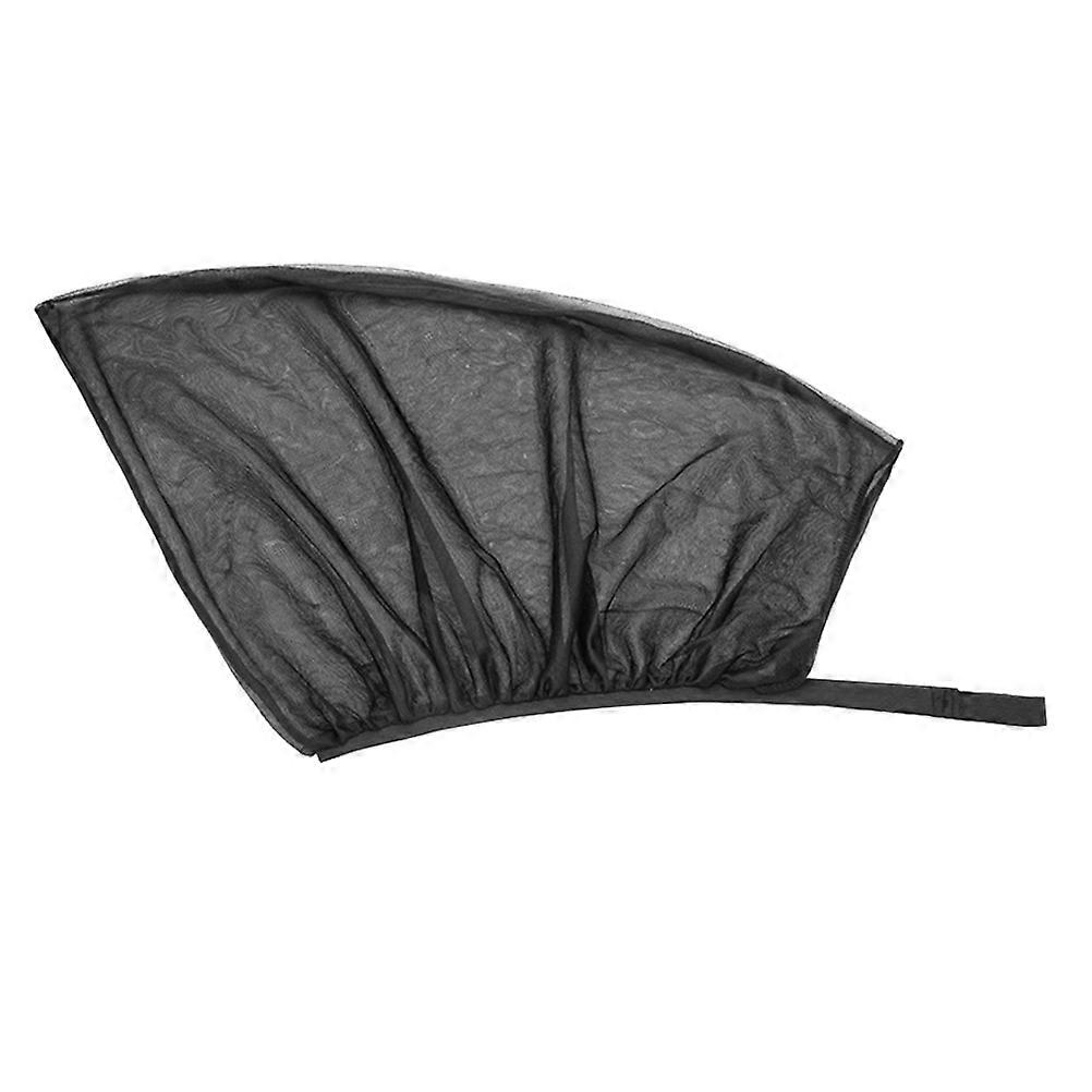 Black Nylon Car Front Window Sunshade Pair UV Protection Visor for Vehicle, Breathable Mesh Screen for Privacy and Glare Reduction, Easy