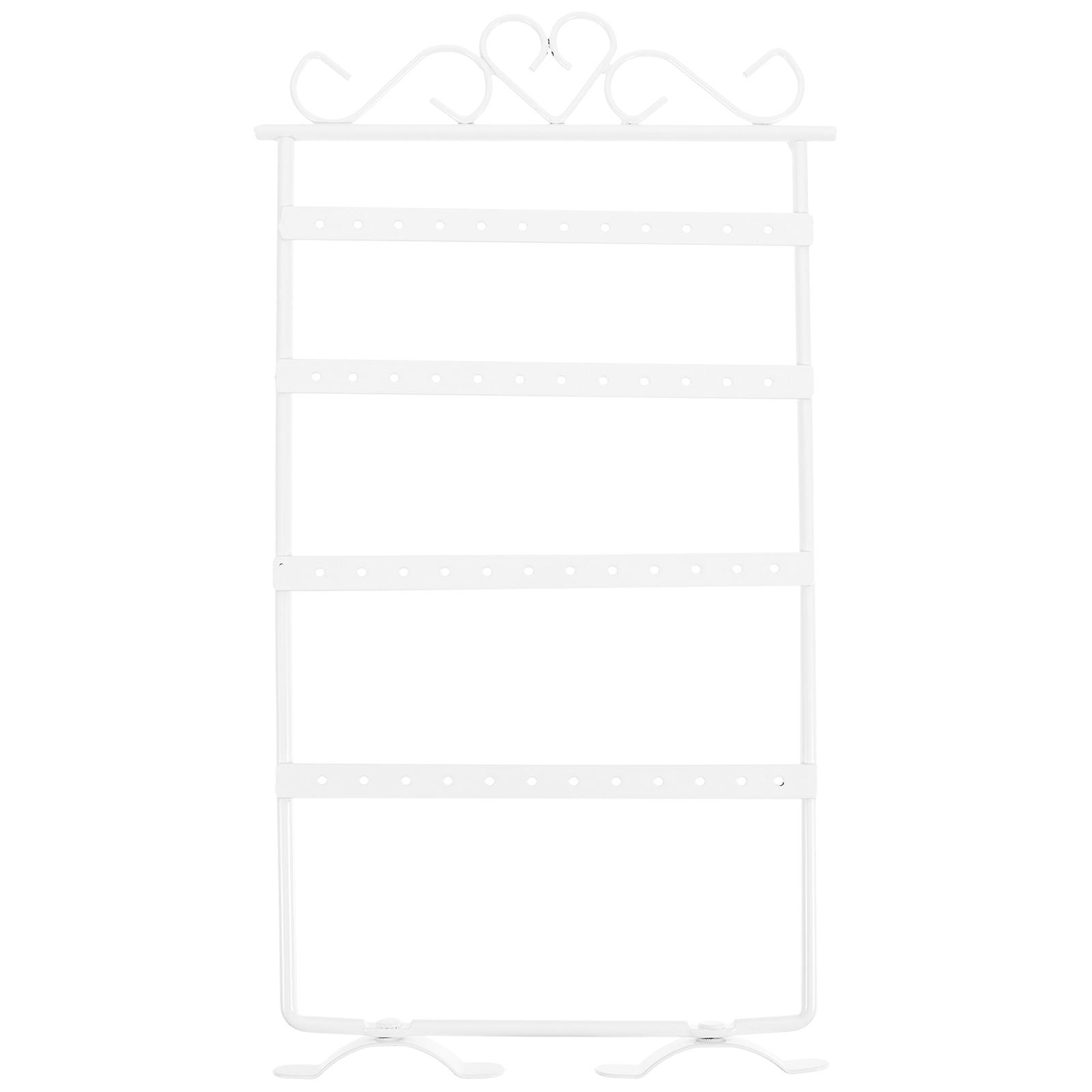 حامل عرض القرط منظم المجوهرات الحاضر الديكور مستطيل الشكل أبيض اللون 1 مجموعة