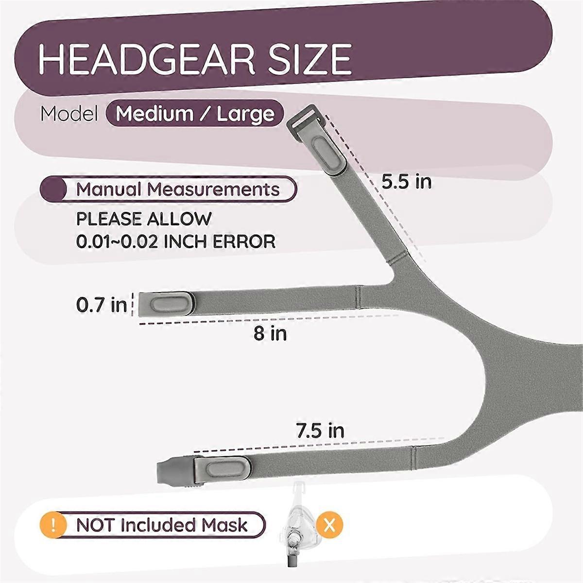 CPAP Headgear Strap Replacement for Full Face Mask Eson CPAP Mask Adjustable C Pap Headband