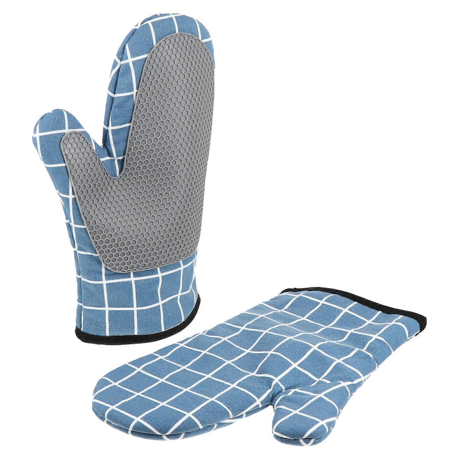 Heat Insulating Non Slip Gloves for Safe Oven Use   High Temperature Resistant Cooking & Baking Gloves with Hanging Rope for Easy Storage