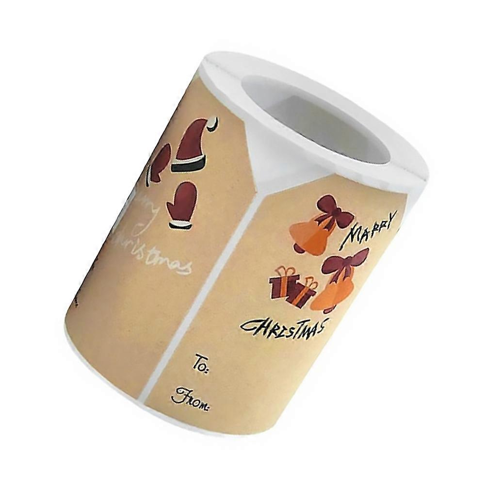 Stick On Name Tags Kraft Paper Christmas Tag Festival Labels Square Shape DIY Handmade Crafts Decorate 7.62x5.08cm 250 per Roll