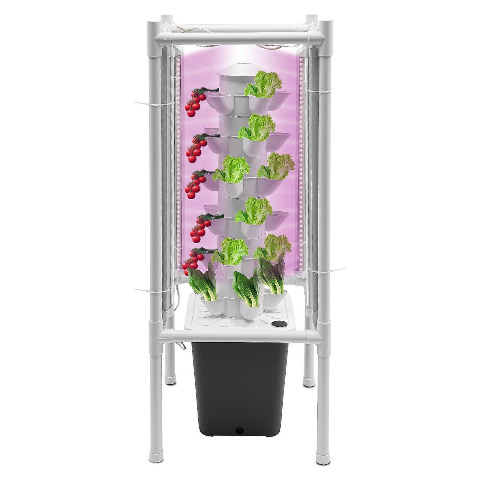 Hydroponics Tower, Vertical Tower Planter, Hydroponics Growing System Kit, PP-material av livsmedelskvalitet, Tower Growing System Tower inklusive vattenpump