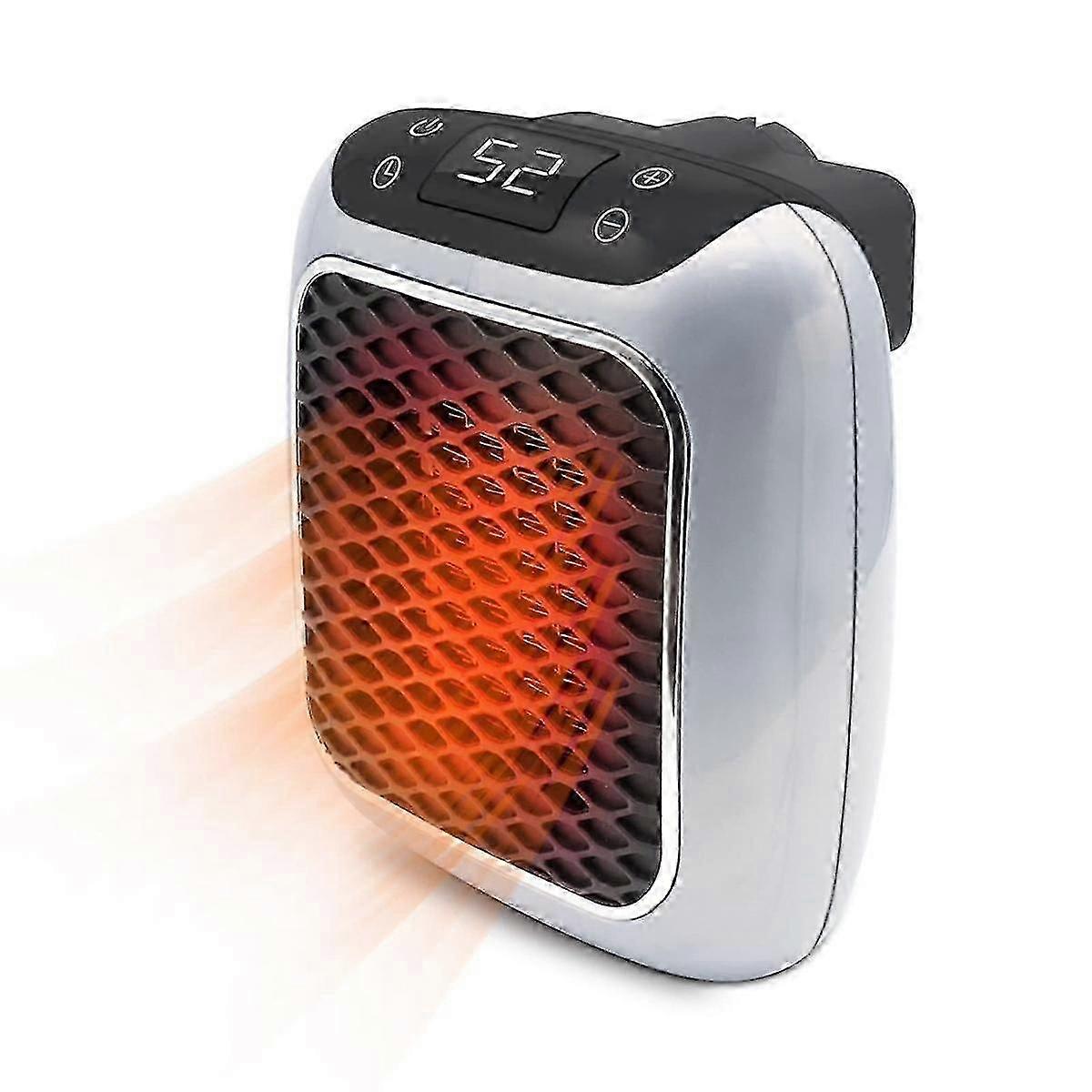 Mini Fan Heater with Remote Control, 800 Watt UK Plug Socket Heater