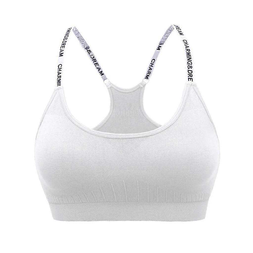 Sports Bra Strong Hold Bra Original Women's Front Closure Racerback Plus Size Underwired Full Coverage Bra XL White