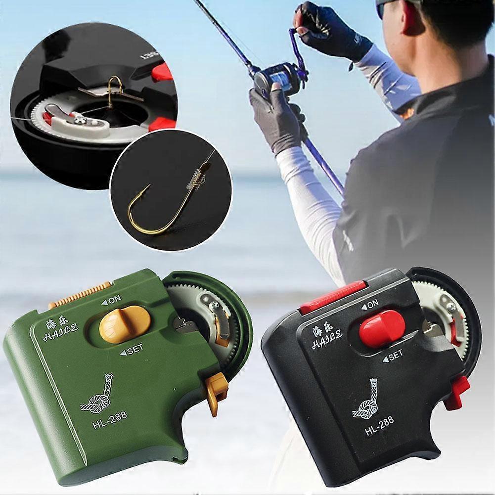 Green model (A)$ Sub-line knotter Automatic fish hook tying Multi-function fishing line hook tying tool Needle knotter Electric hook tying tool