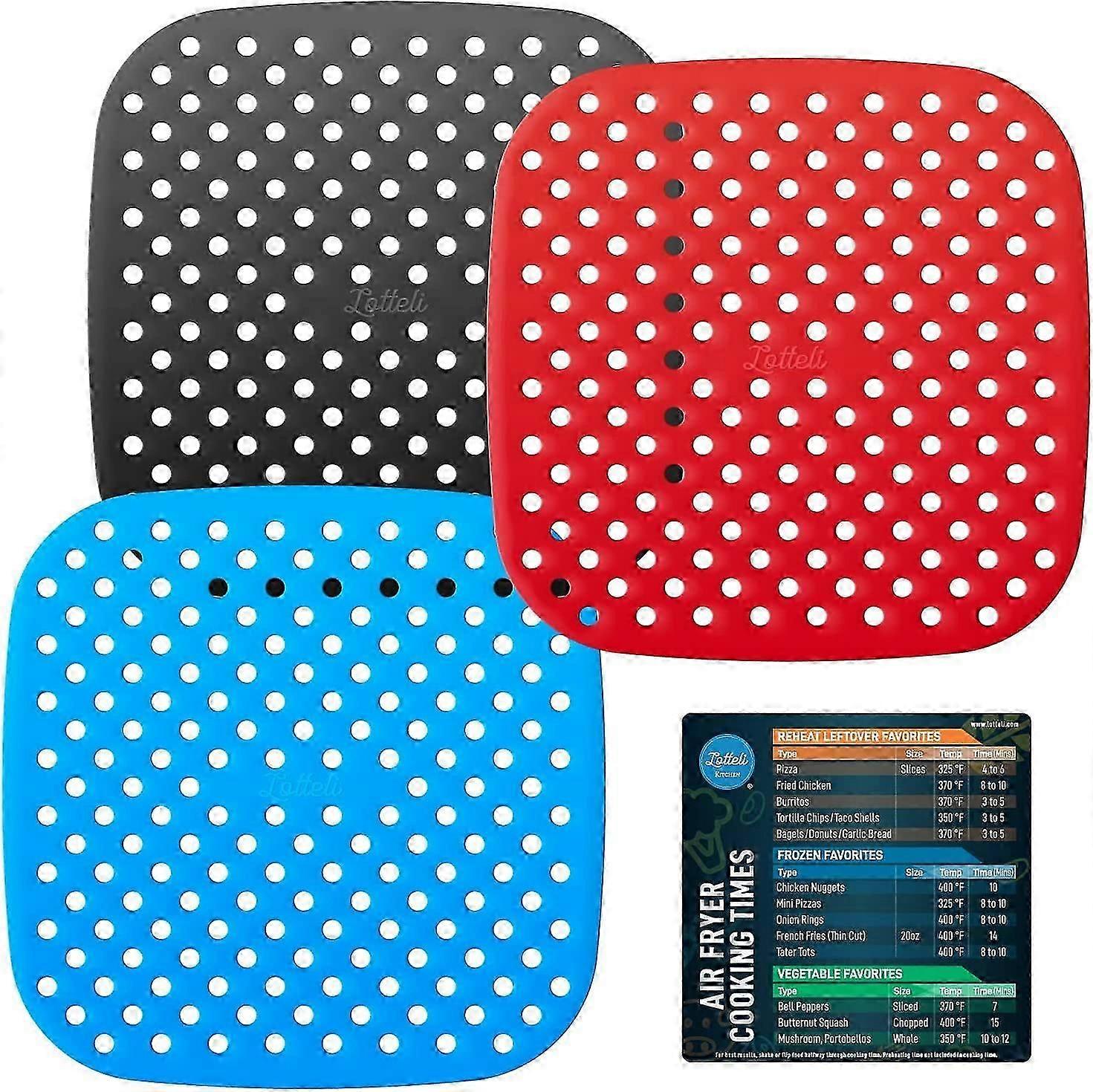 Reusable Silicone Air Fryer Liners with Magnetic Cheat Sheet