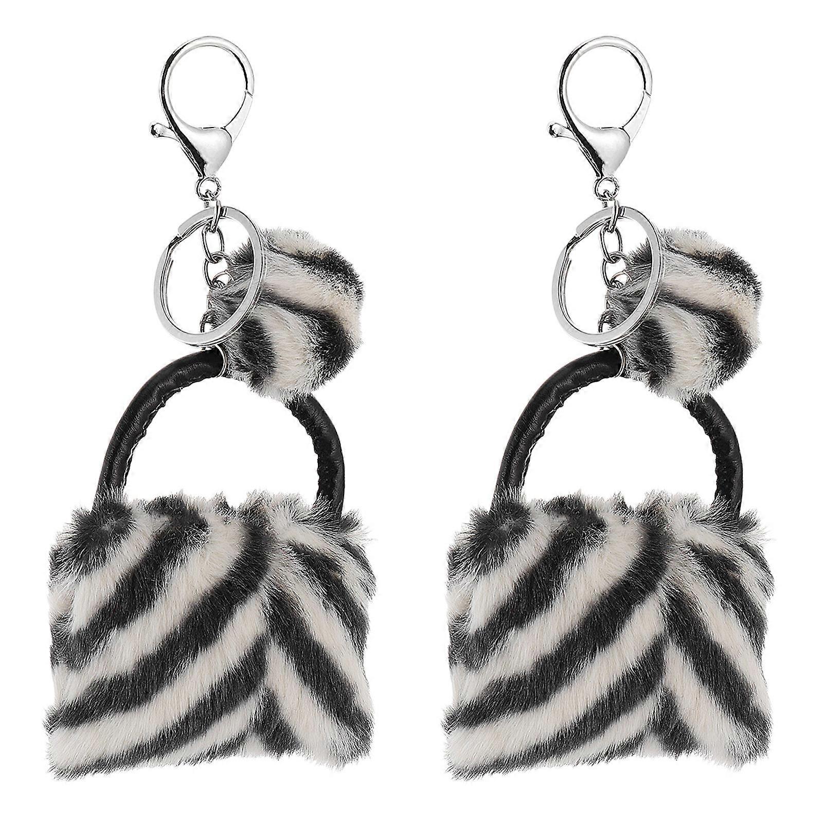 Cute Plush Key Chain Bag Pendant Decorative Soft Doll Charm for Handbags Wallets Backpacks Any Occasion 2pcs
