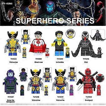 8 pz Wolverine Mini Action Figures Building Blocks, Action Figure da collezione Giocattoli di supereroi Regalo di Natale per bambini ragazzi 8 pezzi
