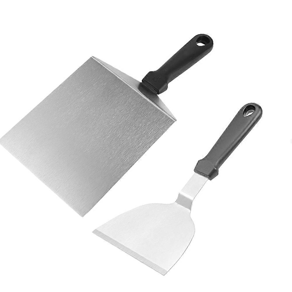 Burger Griddle Barbecue Hamburger Turner Pancake Flipper Flat Edge Cooking 2Pcs