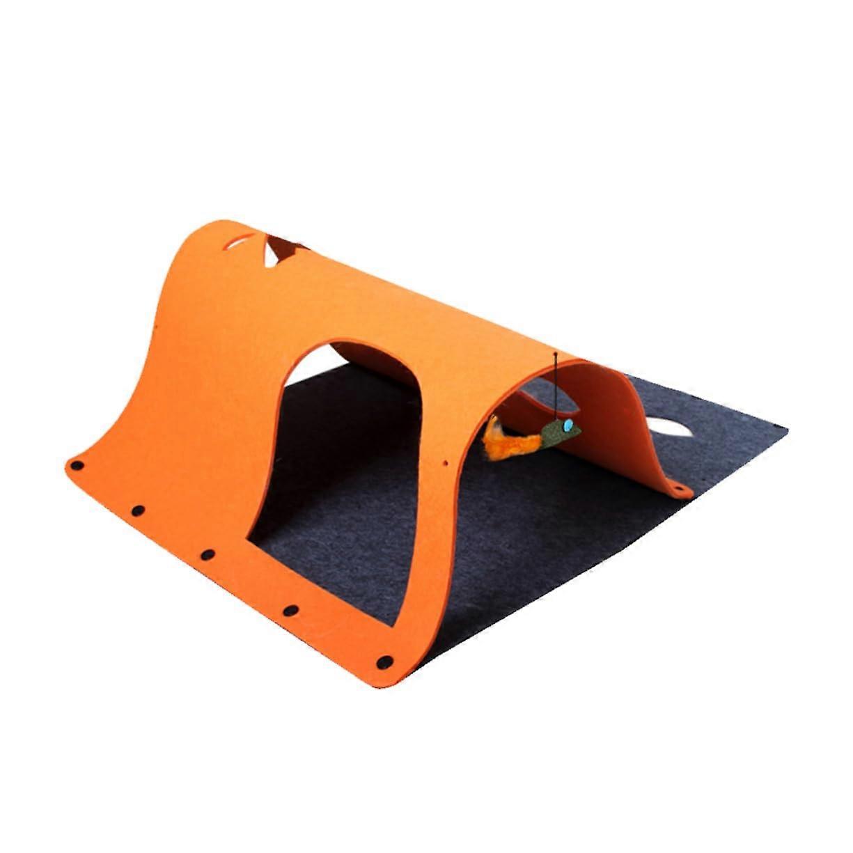 1 piece cat cave with tunnel and multifunctional orange cat cave for indoor and outdoor use for cats and resting.