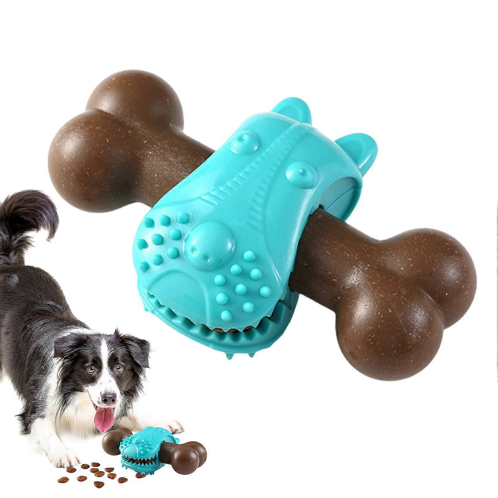 Chew Toy For Dogs Bone-Shaped Dental Cleaning Chew For Puppies, Interactive Slow Feeder, Blue