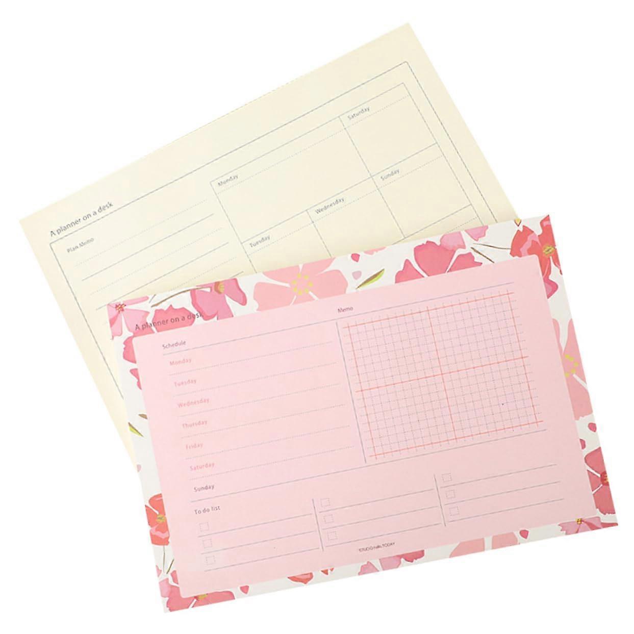 2 pieces Multifunctional Weekly Planner Notepad Portable Monthly Planner Writing Notebook Agenda Organizer Office Students