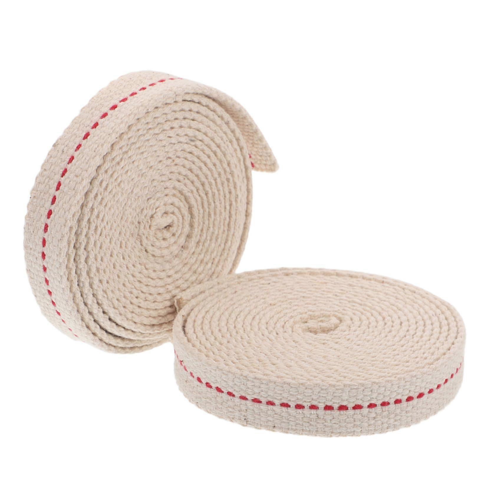 Petroleum Lamp Wick 2 Rolls Floating Wicks For Oil Lamps, Beige Cotton 100.00x1.20x0.20 Cm Replacement, Modern