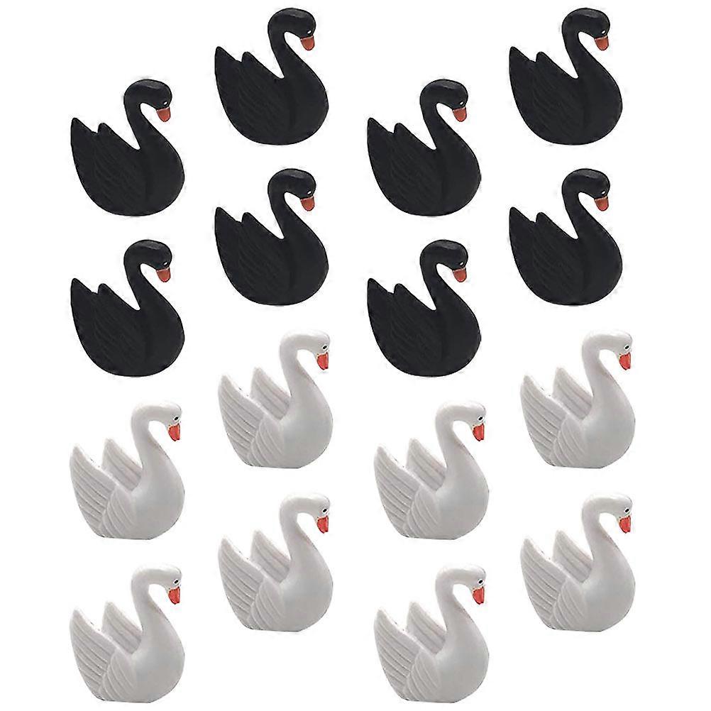 Swan Figure Resin Swan Model Desktop Adornment Home Decor present 2.5x2x0.1cm Assorted Color 16Pcs