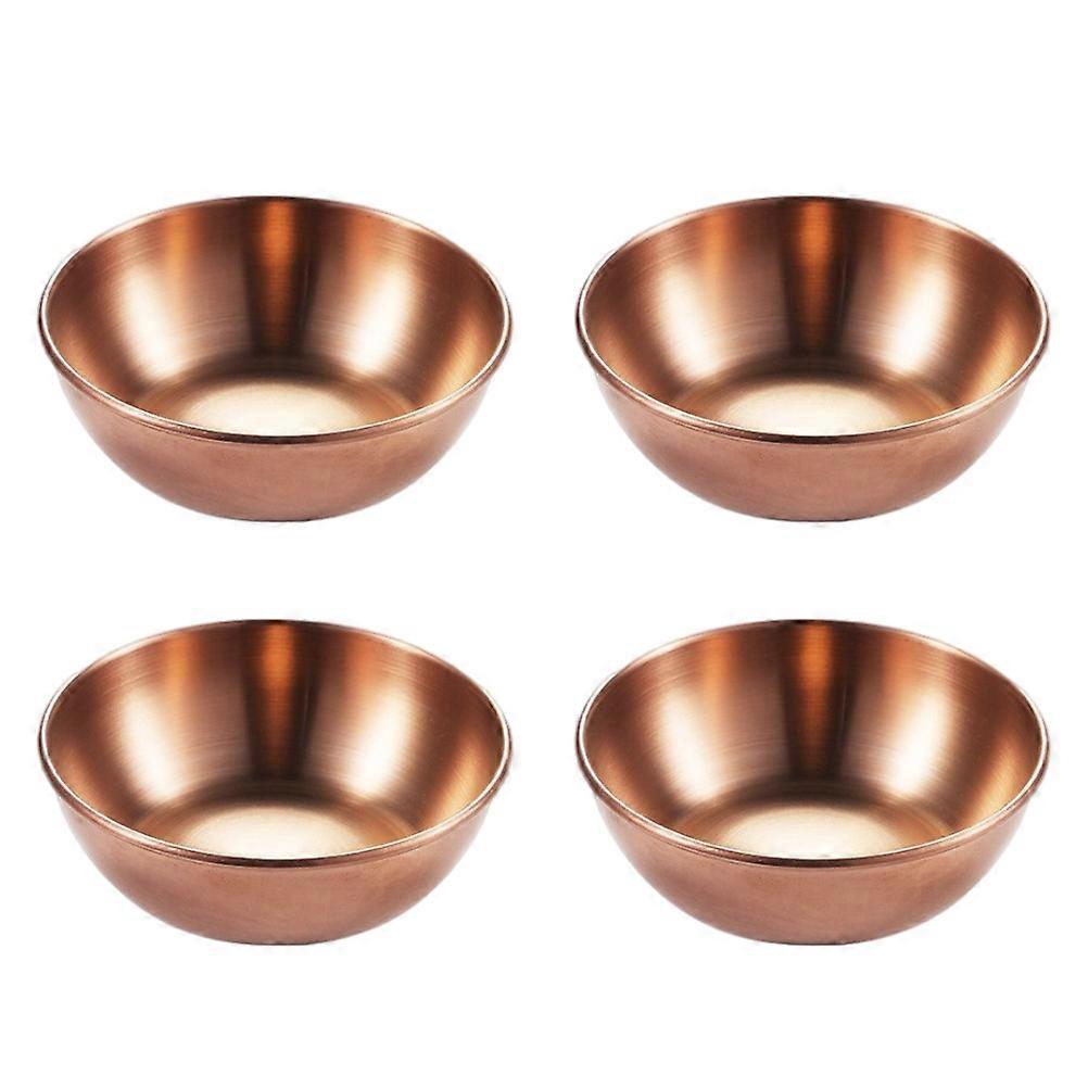 Stainless Steel Sauce Dishes For Home Dipping Condiment Storage 9x9cm 4Pcs