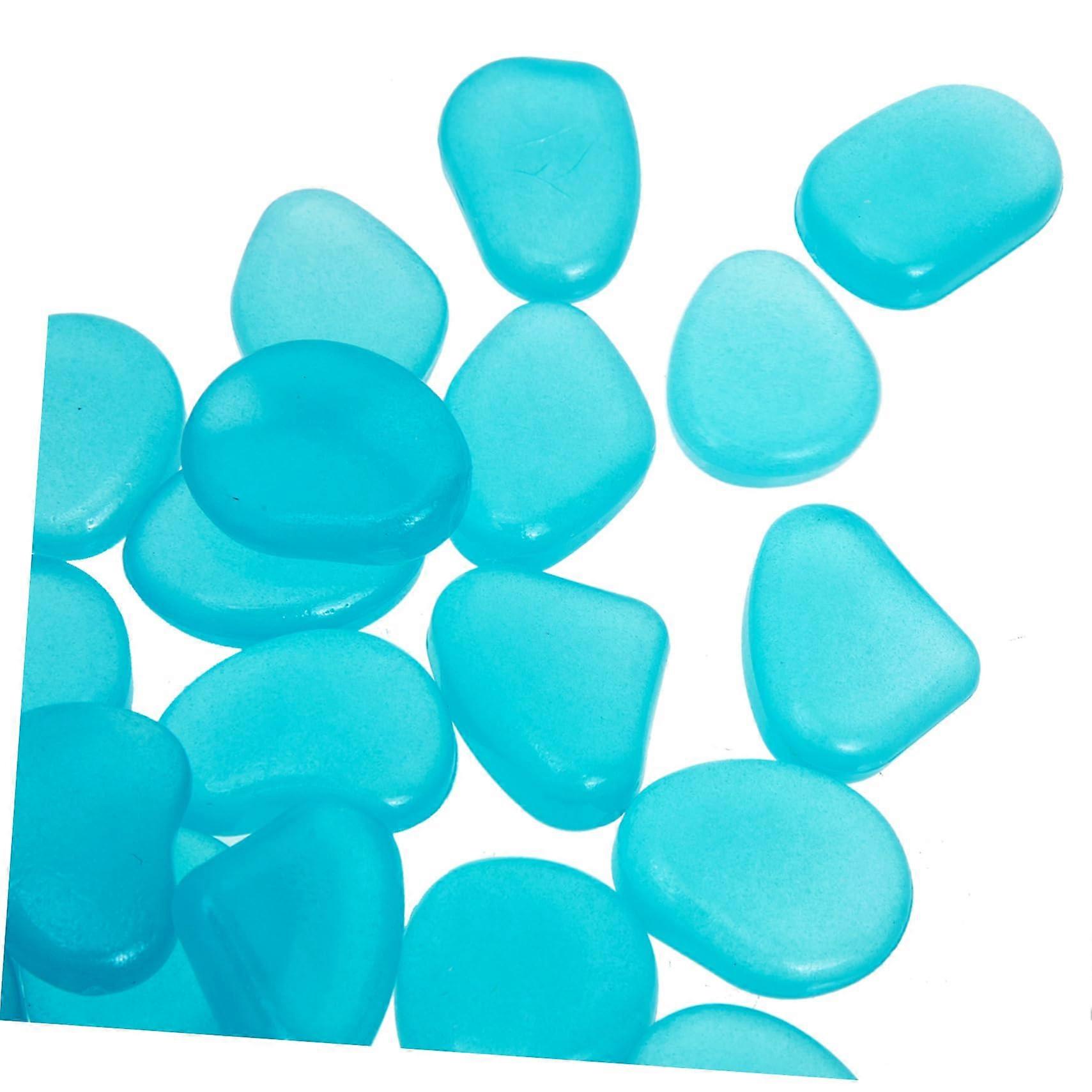 100 Pieces Glowing Garden Pebbles Made of Natural Resin for Indoor Outdoor Use - Pet-Friendly, Safe, UV-Stable