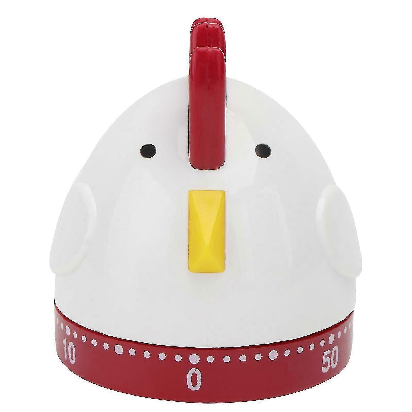 1Pc Cartoon Rooster Timer Home Mechanical Timer Kitchen Time Reminder (White)