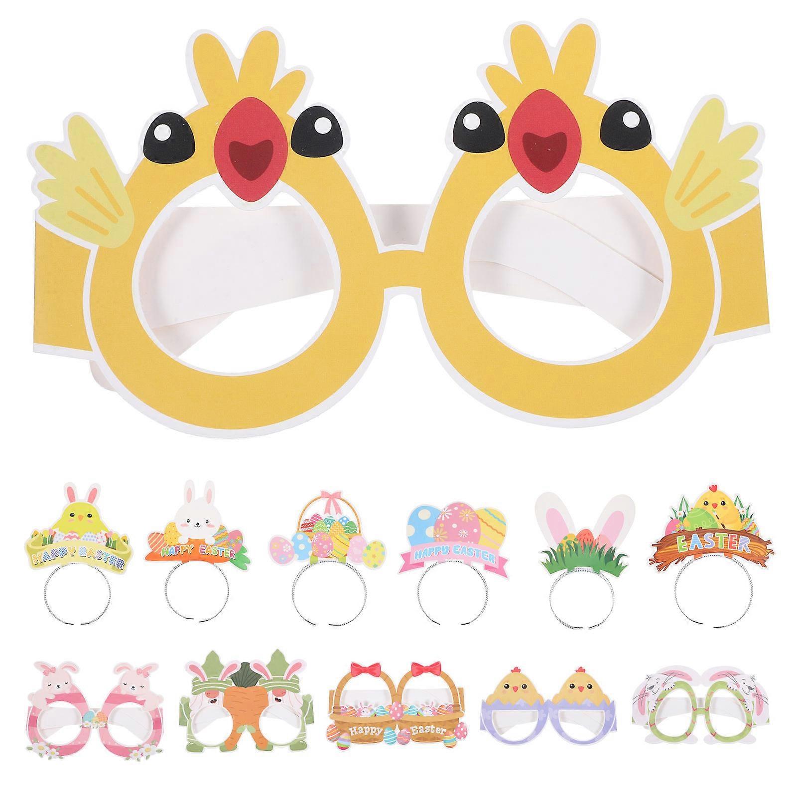 Adorable Glasses For Kid Easter Themed Headband And Glasses Frame Assorted Color 12Pcs