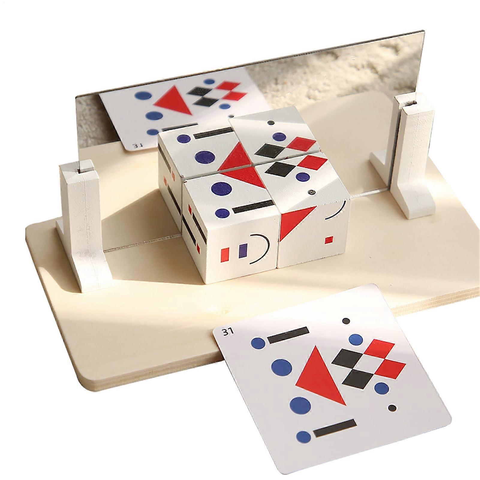 Gesichtswechsel Bausteinspiel Geometric Mirror Symmetry Cube Interactive Building Blocks for Motor Skills and Logical Thinking