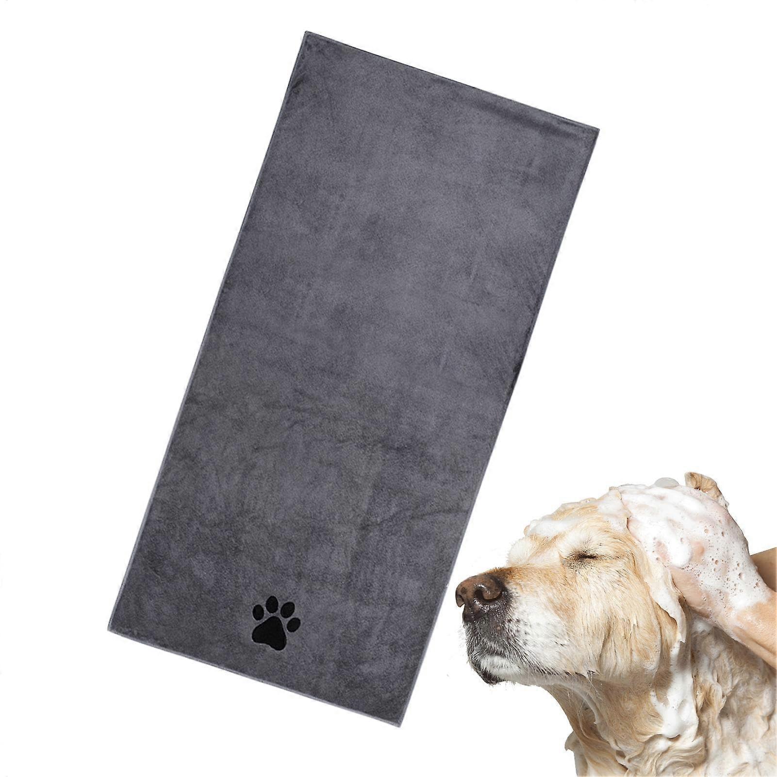 Dog drying towel for quick drying and comfort, gray.