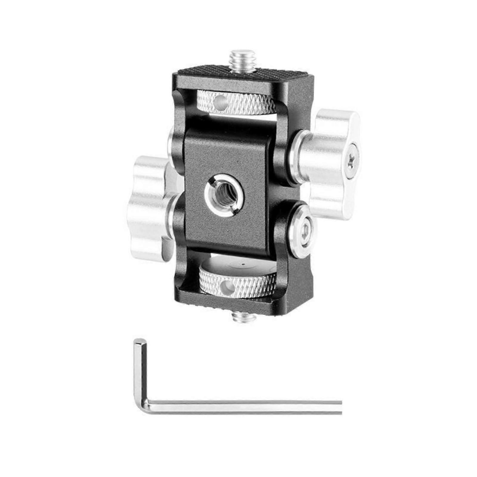 Two Head Camera Gimbals Mount for LED Lights, Monitors, and Phone Holders with 360° Rotation for Live Streaming  Silver