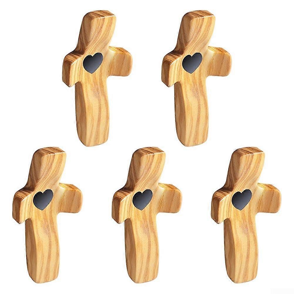 Handcrafted wooden cross, compact stressrelief tool for carrying in a pocket or bag (A)