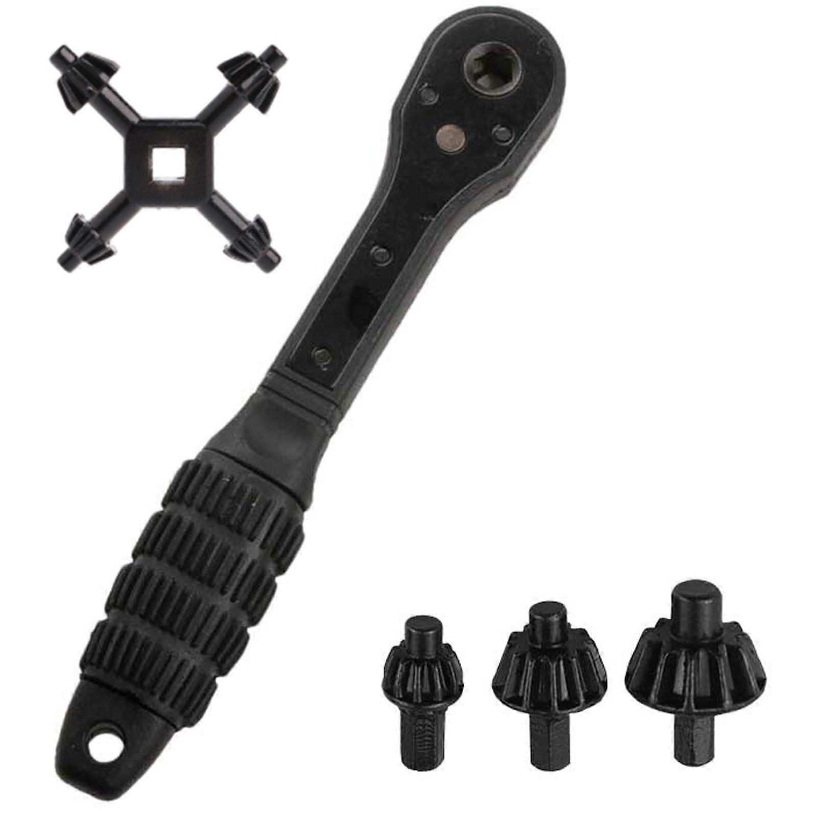 Chuck Key Tool Ratchets Wrench and Multiple Key Set with Ergonomic Handle Multifunction Iron Drills Chuck Key Multicolor