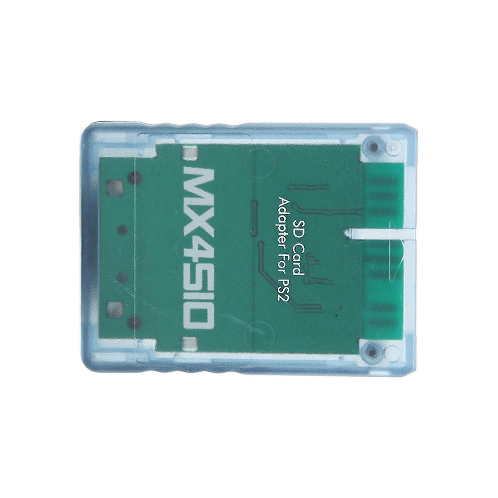 Storage Card Adapter Transparent Plug and Play Professional Game Console Memory Card Reader for PS2 Blue 
