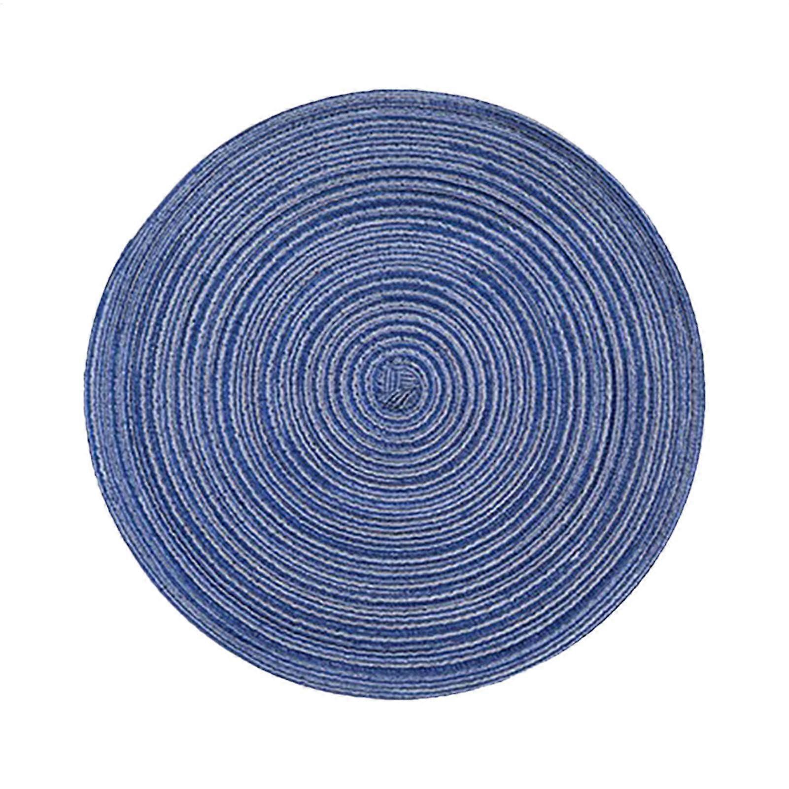 Round Woven Table Mats, Heat-Resistant Kitchen Placemats, Reusable Dining Table Pads, Blue Color, Home Dining Essentials