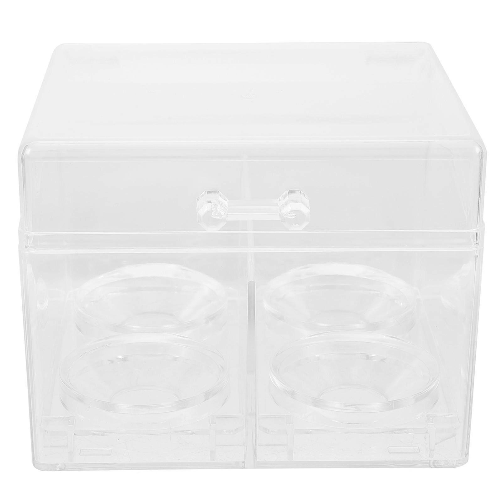 Transparent Plastic Makeup Organizer with Three Compartments for Storage