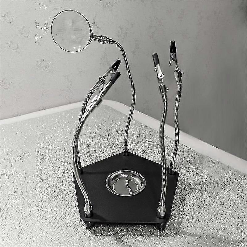 Table Soldering Helping Hands with Alligator Clip Magnifier for PCB Board Weld Repair Soldering Station Third Hand Tool