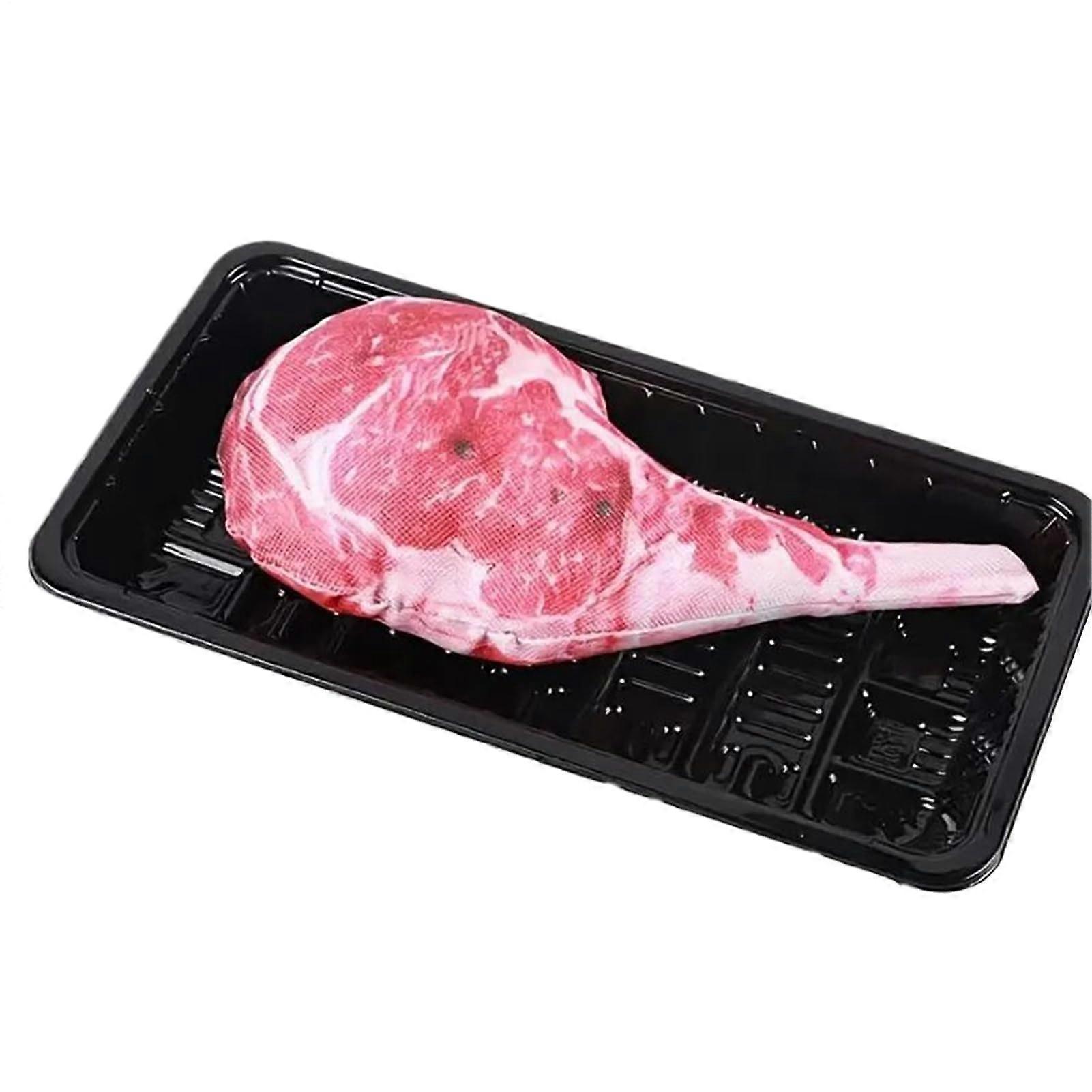 Dog Dental Cleaning Toy Steak-Design Squeaky Plush Puppy Toy, Durable Bite-Resistant Fetch Toy for Medium and Large Puppies