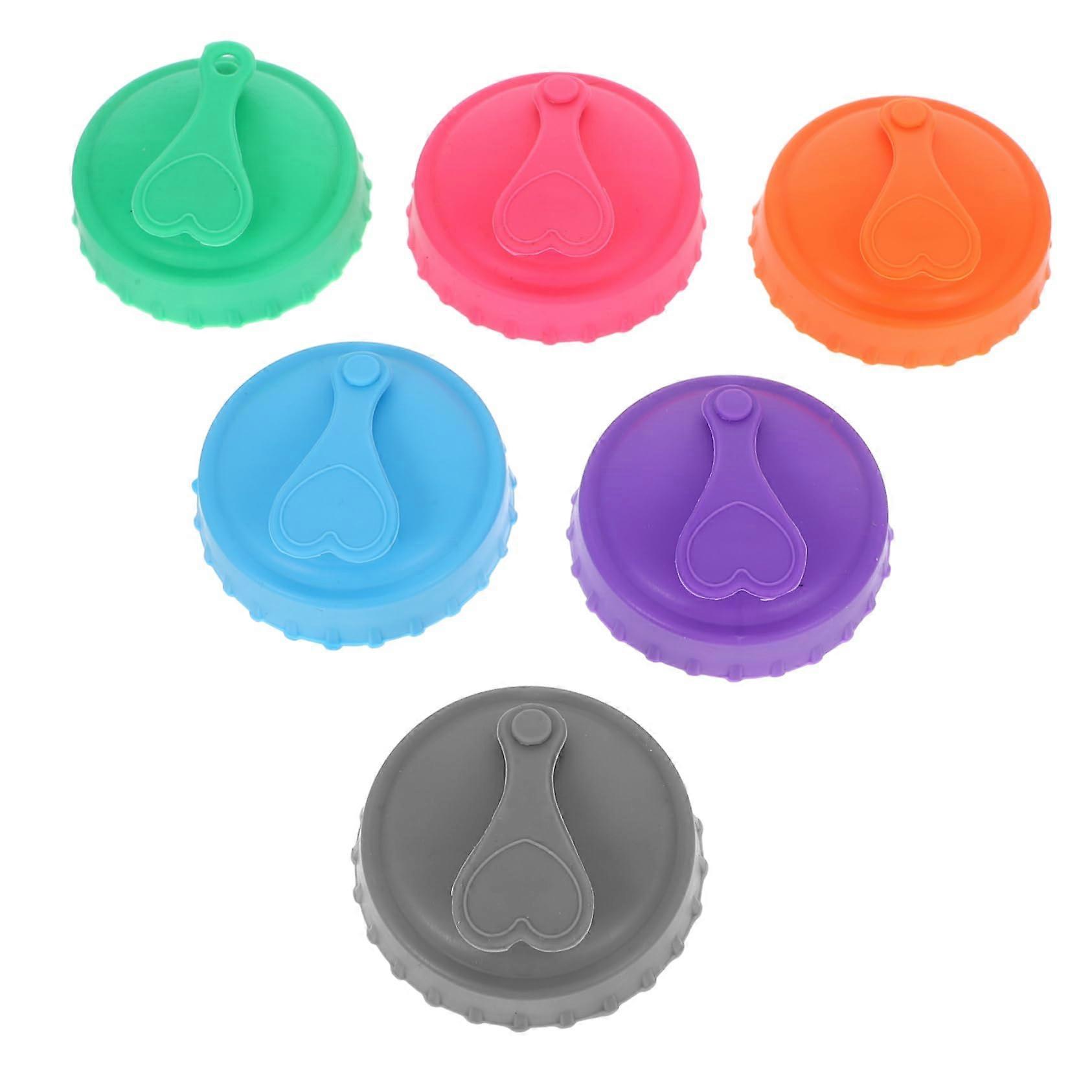 6 pieces silicone can lids, leakproof reusable covers for beverage cans, practical and portable can toppers for beer, juice, and onthego use.