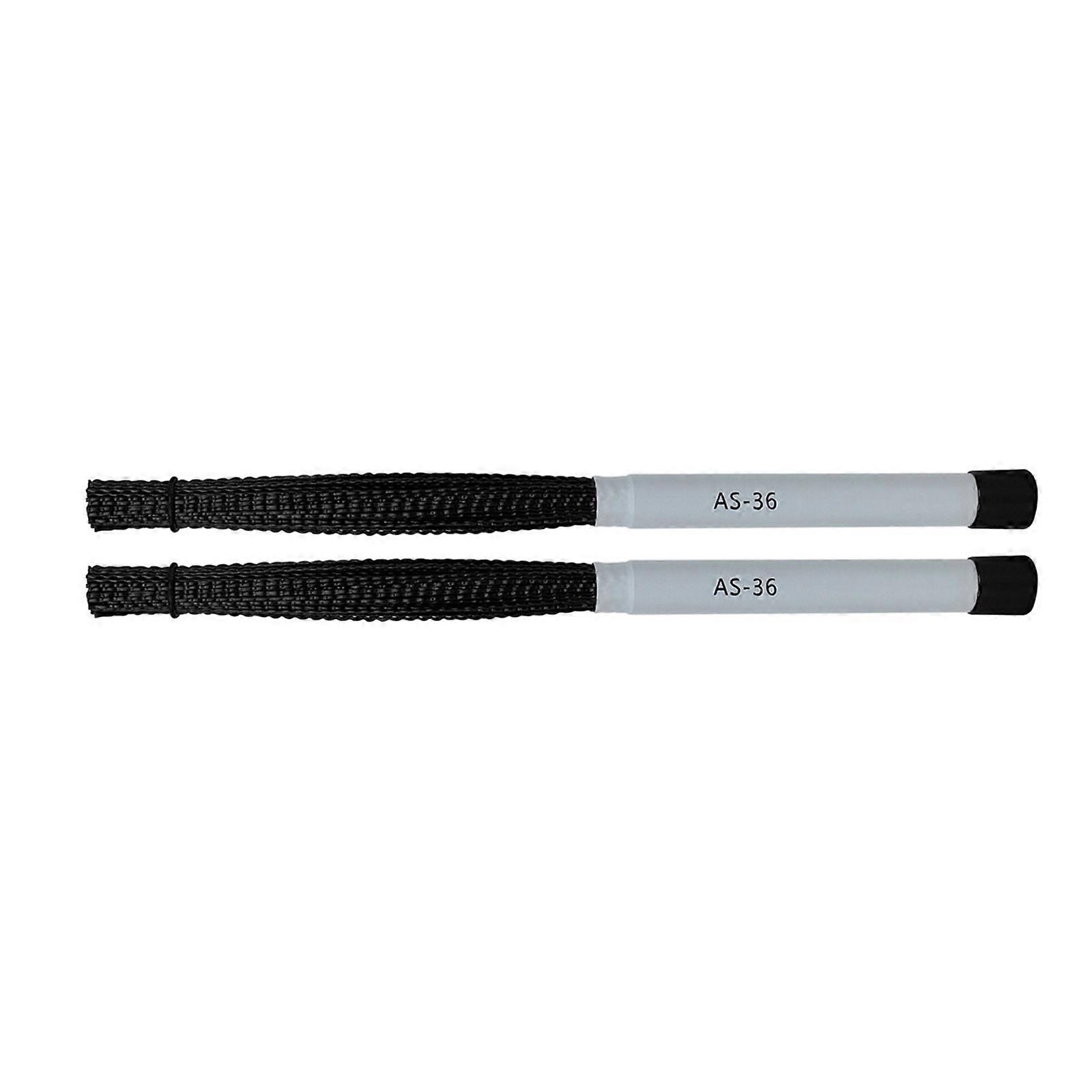 1Pair Rods Drum Brushes with Comfortable Handle Percussion Drum Brushes Dowels Nylon Drum Sticks Brush Smooth Grip black gray