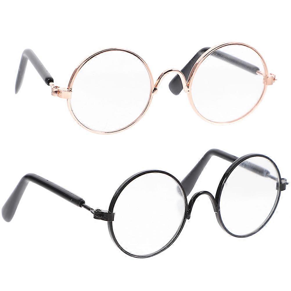 Doll Eyeglasses Props Design Plastic Material Small 8.30X7.00X3.00CM 2Pcs DIY Projects