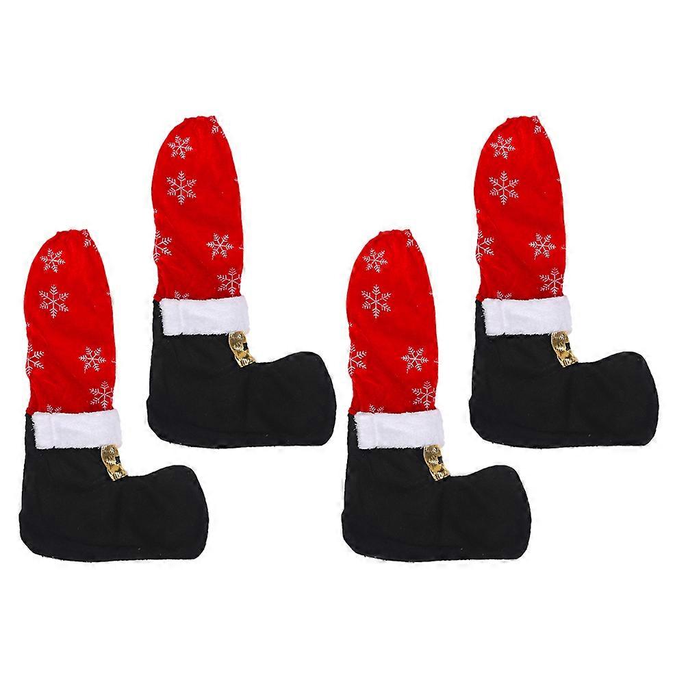 Home Apartment Dormitory Furniture Sleeves Christmas Snowflake Design Chair Feet Covers Noise Reduction 4Pcs