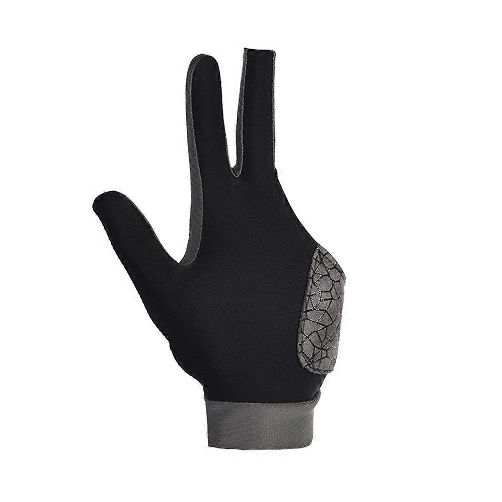 Black Billiards Glove with Silicone Grip and Elastic Wrist for Left Hand 3 Finger Design Cloth Material