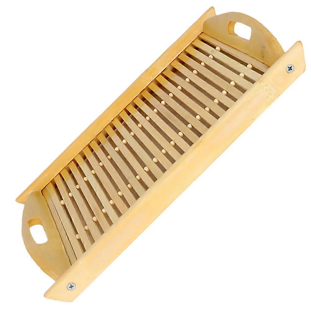 Bamboo Tray with Handle for Storage Use Hollow Plate Assorted Color 1Pc