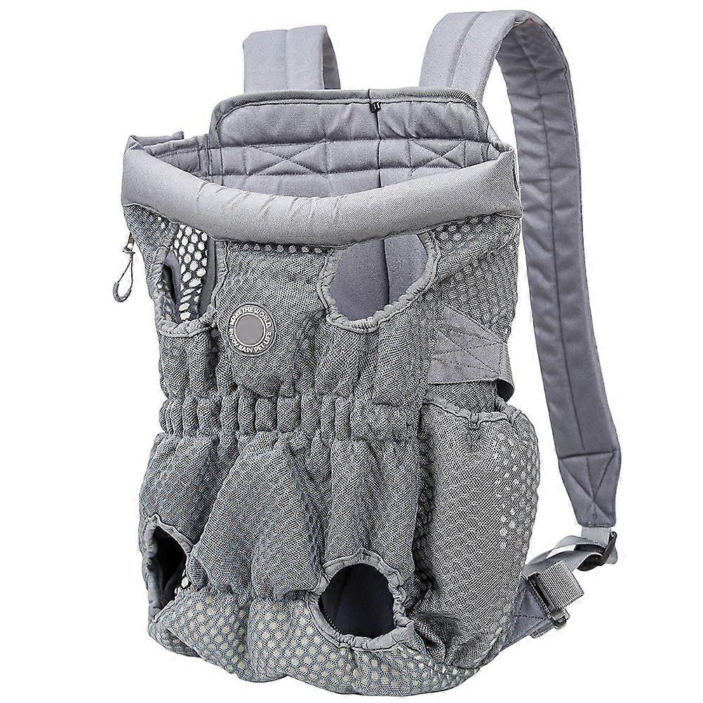 Backpack for Cat and Dog with Legs-Out and Tail-Out Design for Comfortable Traveling in Grey Size L 1Pack