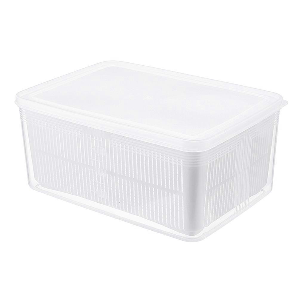 Kitchen Storage Box Refrigerator Crisper Fruit Preservation Box 1.5L White