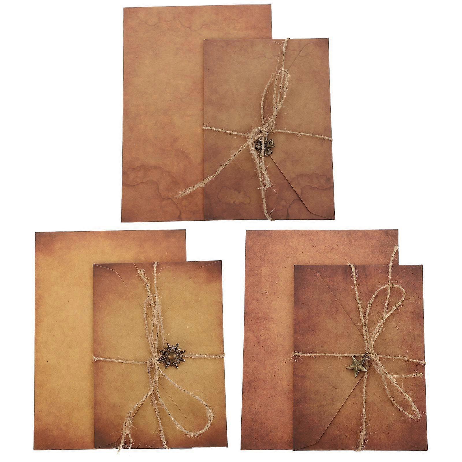 3 Sets Retro Writing Paper and Envelopes Vintage Style Blessing Envelopes