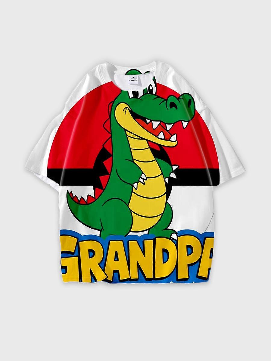 T-shirt round neck Pattern loose short sleeve N3148