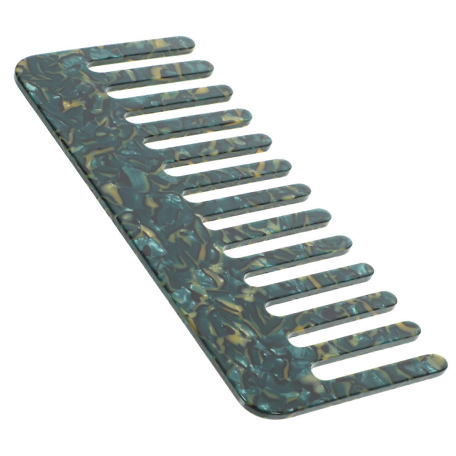 Wide Tooth Comb for Curly Hair Made of Acetate Sheet Dark Green Color Suitable for Women